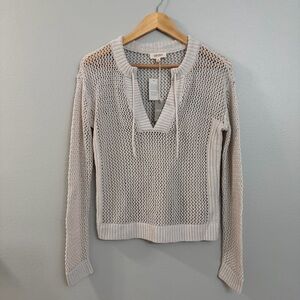 Haven Well Within Organic Cotton Linen Open Stitch Pullover